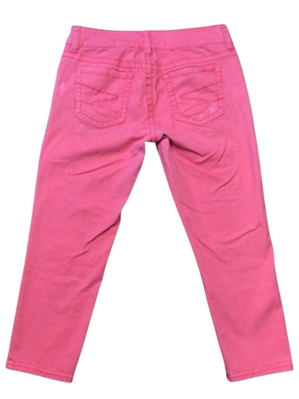 Seven7 coral ankle crop jeans women’s size 8 mid rise tangerine stretch denim